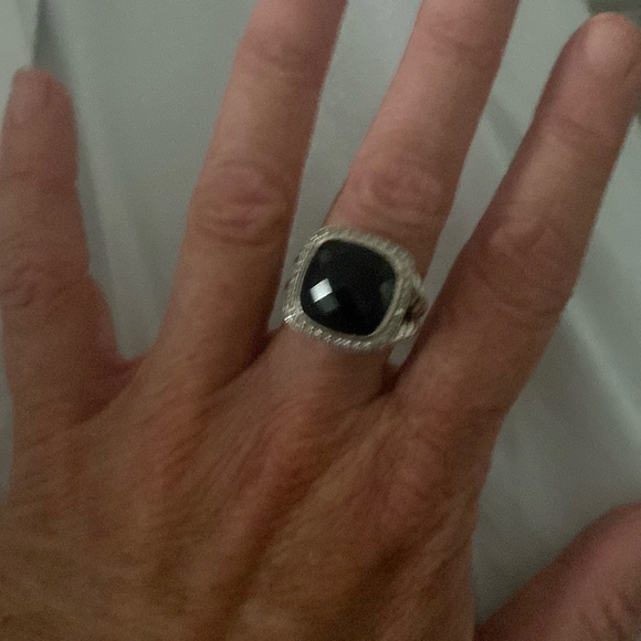 Albion® Ring Sz 6
Sterling Silver with Black Onyx and Diamonds, 14mm.  Stunning - Picture 4 of 4